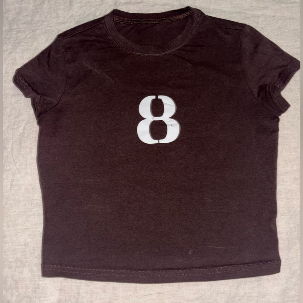 Brown T-Shirt with White Number 8